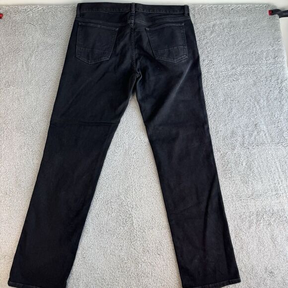 Banana Republic Jeans Mens 36x33 Black Slim Fit Traveler Denim Straight Leg‎ - Picture 9 of 11